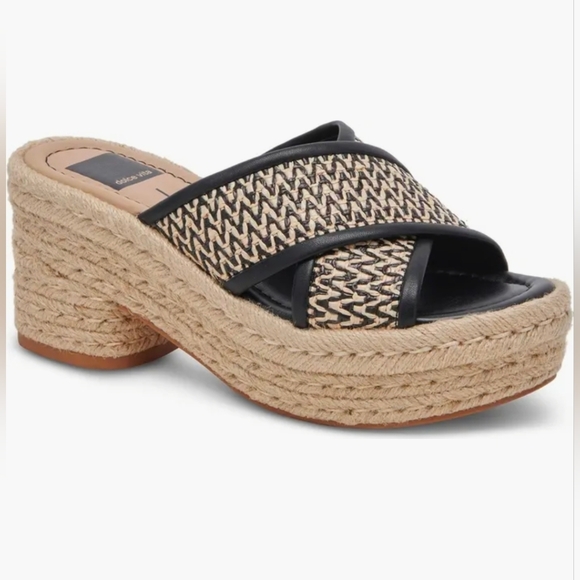Dolce Vita Shoes - 🖤🔹️Dolce Vita 🔹️ Black  White Eldora  Espadrille Heel  Sandals Size 9.5